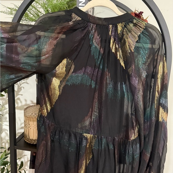 Trina Turk Black Dress with Gold and Green Accents matalic design size xs - Picture 13 of 13